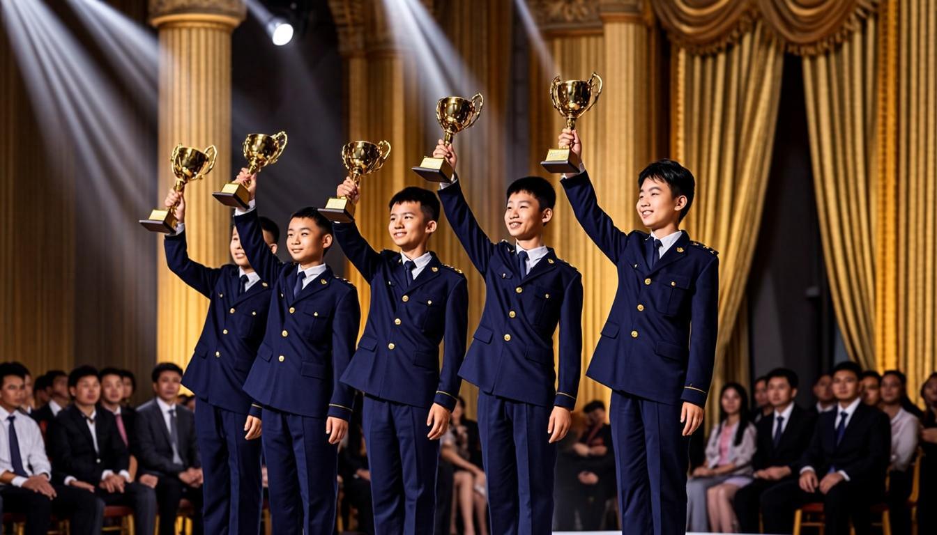 Cérémonie de remise de trophées dorés aux élèves d'honneur