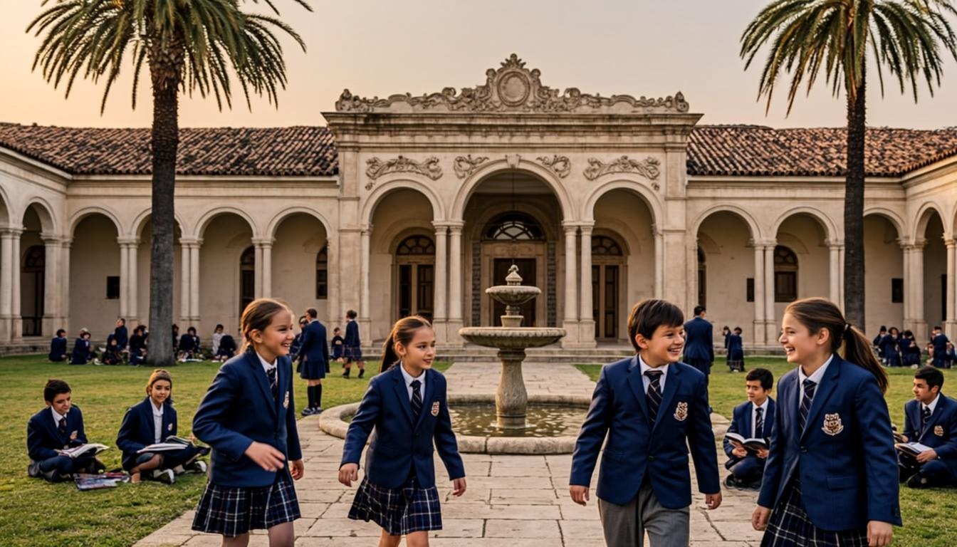 La cour royale de l'école où sont accueillis les rendez-vous